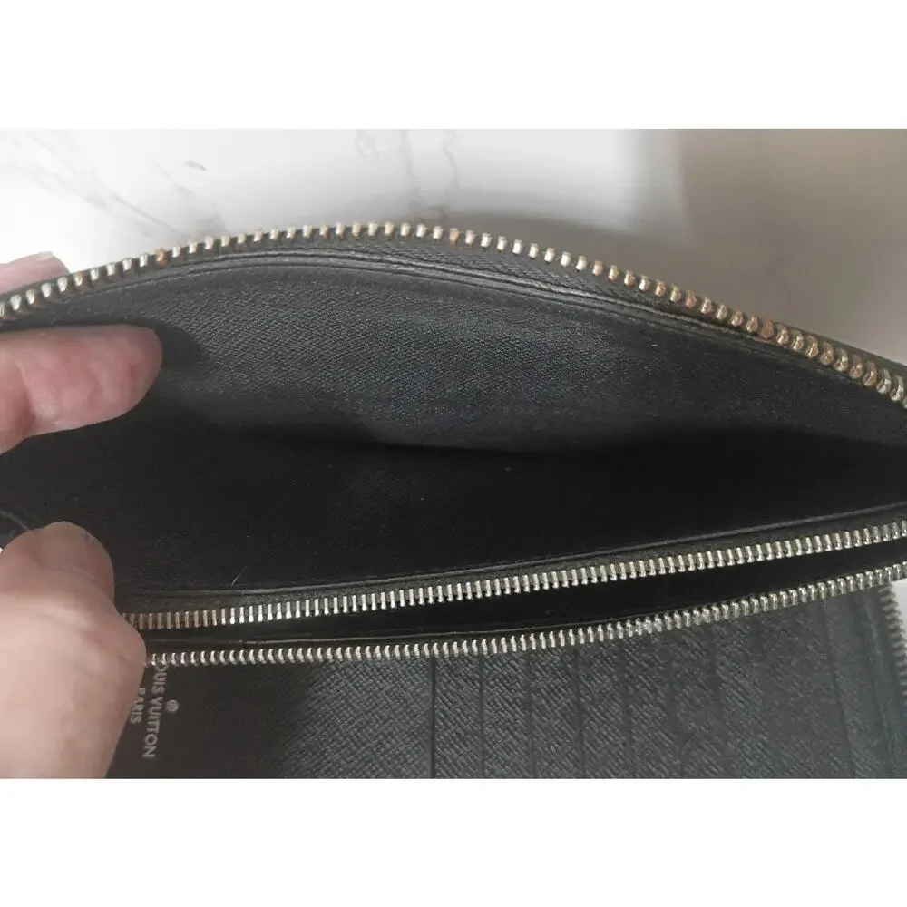 LOUIS VUITTON Damier Graphite Canvas Zip Around Wallet - GUC